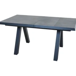 Ausziehtische*SIENA GARDEN Lindos Ausziehtisch | Keramik anthrazit mit Inlay aus Teakholz FSC® 100 %
