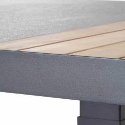 Höhenverstellbare Tische*SIENA GARDEN Lindos Lifttisch | Keramik anthrazit mit Inlay aus Teakholz FSC® 100 %