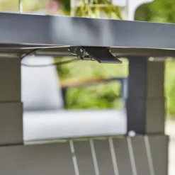 Höhenverstellbare Tische*SIENA GARDEN Lindos Lifttisch | Keramik anthrazit mit Inlay aus Teakholz FSC® 100 %
