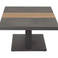 Höhenverstellbare Tische*SIENA GARDEN Lindos Lifttisch | Keramik anthrazit mit Inlay aus Teakholz FSC® 100 %
