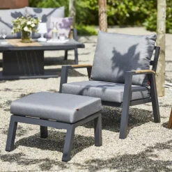 Loungemöbel*SIENA GARDEN Lindos Loungesessel | Aluminium matt anthrazit