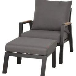 Loungemöbel*SIENA GARDEN Lindos Loungesessel | Aluminium matt anthrazit