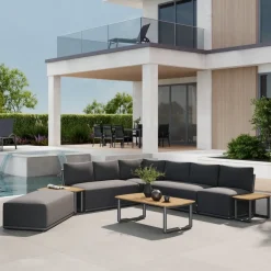 Loungesets*SIENA GARDEN Loungeset Clifton  2x 2-Sitzer Sofa + Ecke + Sessel + Ottoman + 3x Loungetisch