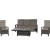 Loungesets*SIENA GARDEN Loungeset  Corido Lifttisch + 2x Move Gartensessel +  3-Sitzer-Loungesofa
