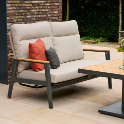 Loungesets*SIENA GARDEN Loungeset Talina Lifttisch + Cortina Loungesessel + 2-Sitzer Loungesofa + Hocker