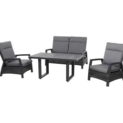 Loungesets*SIENA GARDEN Loungeset  Taranto Loungetisch +  2x Loungesessel +  2-Sitzer-Loungesofa