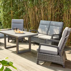 Loungesets*SIENA GARDEN Loungeset  Taranto Loungetisch +  2x Loungesessel +  2-Sitzer-Loungesofa