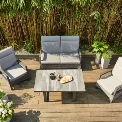 Loungesets*SIENA GARDEN Loungeset  Taranto Loungetisch +  2x Loungesessel +  2-Sitzer-Loungesofa