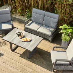 Loungesets*SIENA GARDEN Loungeset  Taranto Loungetisch +  2x Loungesessel +  2-Sitzer-Loungesofa