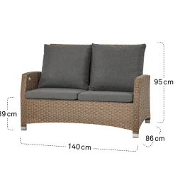 Loungesets*SIENA GARDEN Loungeset  Teramo II Loungetisch + 2x Loungesessel