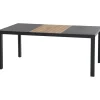Esstische*SIENA GARDEN Lugano Gartentisch | Keramik anthrazit mit Inlay aus Teakholz FSC® 100 %