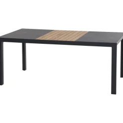 Esstische*SIENA GARDEN Lugano Gartentisch | Keramik anthrazit mit Inlay aus Teakholz FSC® 100 %
