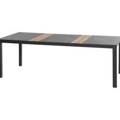Esstische*SIENA GARDEN Lugano Gartentisch | Keramik anthrazit mit Inlay aus Teakholz FSC® 100 %