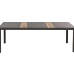 Esstische*SIENA GARDEN Lugano Gartentisch | Keramik anthrazit mit Inlay aus Teakholz FSC® 100 %