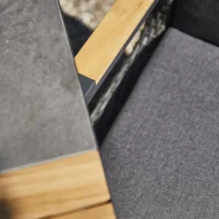 Esstische*SIENA GARDEN Lugano Gartentisch | Keramik anthrazit mit Inlay aus Teakholz FSC® 100 %