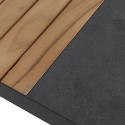 Esstische*SIENA GARDEN Lugano Gartentisch | Keramik anthrazit mit Inlay aus Teakholz FSC® 100 %