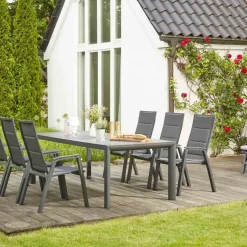 Stapelsessel*SIENA GARDEN Milano Stapelsessel | RANOTEX® gepolstert grau