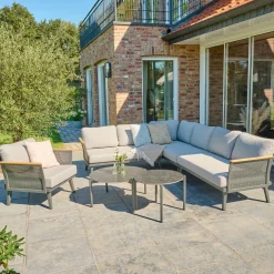 Loungemöbel | Wintergartenmöbel*SIENA GARDEN Preston Loungesessel | Polyester blau-grau