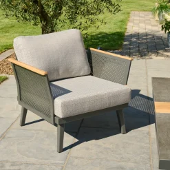 Loungemöbel | Wintergartenmöbel*SIENA GARDEN Preston Loungesessel | Polyester blau-grau