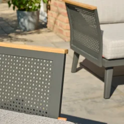 Wintergartenmöbel | Loungemöbel*SIENA GARDEN Preston Loungesofa | 3-Sitzer | Polyester blau-grau