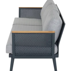 Wintergartenmöbel | Loungemöbel*SIENA GARDEN Preston Loungesofa | 3-Sitzer | Polyester blau-grau