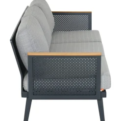 Wintergartenmöbel | Loungemöbel*SIENA GARDEN Preston Loungesofa | 3-Sitzer | Polyester blau-grau