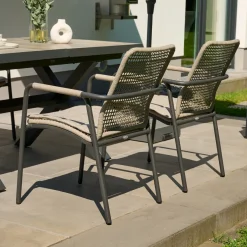 Stapelsessel*SIENA GARDEN Repton Stapelsessel | Kordel taupe-grey