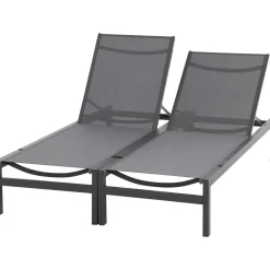 Gartenliegen*SIENA GARDEN Rimini Gartenliege | RANOTEX® schwarz-silber