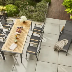Stapelsessel*SIENA GARDEN Savona Stapelsessel | RANOTEX® schwarz-silber