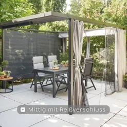 Schattenmanufaktur*SIENA GARDEN Schattenmanufaktur® Vorhang und Insektenschutz | silber | 300 x 210 cm