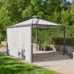 Schattenmanufaktur*SIENA GARDEN Schattenmanufaktur® Vorhang und Insektenschutz | silber | 300 x 210 cm