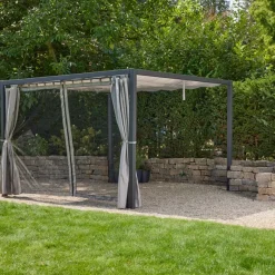 Schattenmanufaktur*SIENA GARDEN Schattenmanufaktur® Vorhang und Insektenschutz | silber | 300 x 210 cm