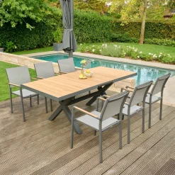 Ausziehtische*SIENA GARDEN Sincro Ausziehtisch | Teakholz FSC® 100 % natur