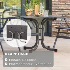 Klapptische*SIENA GARDEN Sola Klapptisch | HPL dark stone