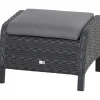 Gartenhocker*SIENA GARDEN Solea Hocker | Rattangeflecht nacht-blau