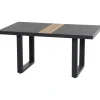 Loungetische*SIENA GARDEN Solea Loungetisch | Keramik anthrazit mit Inlay aus Teakholz FSC® 100 %