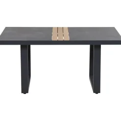 Loungetische*SIENA GARDEN Solea Loungetisch | Keramik anthrazit mit Inlay aus Teakholz FSC® 100 %