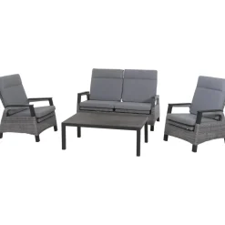 Loungemöbel*SIENA GARDEN Solea Move Loungesofa | 2-Sitzer | Rattangeflecht schiefer-blau