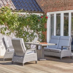 Loungemöbel*SIENA GARDEN Solea Move Loungesofa | 2-Sitzer | Rattangeflecht schiefer-blau