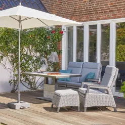 Loungemöbel*SIENA GARDEN Solea Move Loungesofa | 2-Sitzer | Rattangeflecht schiefer-blau