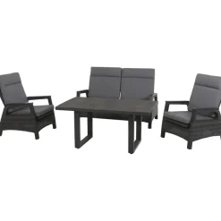 Loungemöbel*SIENA GARDEN Solea Move Loungesofa | 2-Sitzer | Rattangeflecht nacht-blau