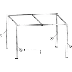 Pavillons*SIENA GARDEN Standpfosten zu Sky Pavillon 4x3 Meter
