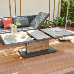 Höhenverstellbare Tische*SIENA GARDEN Talina Lift-Ausziehtisch | Keramik washed-grey