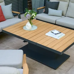Höhenverstellbare Tische*SIENA GARDEN Talina Lift-Ausziehtisch | Teak FSC 100% natur