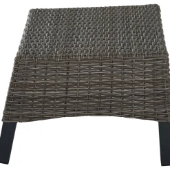 Gartenhocker*SIENA GARDEN Taranto Hocker | Rattangeflecht charcoal grey