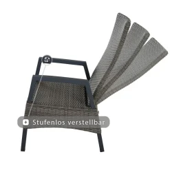 Wintergartenmöbel | Move Sessel*SIENA GARDEN Taranto Move Gartensessel | Rattangeflecht charcoal-grey