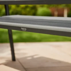Gartenbänke*SIENA GARDEN Tesoro Bank | 2-Sitzer | RANOTEX® royal grau mit Inlay aus Teakholz FSC® 100%