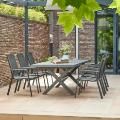 Stapelsessel*SIENA GARDEN Tesoro Stapelsessel | RANOTEX® schwarz-silber