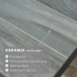Ausziehtische*SIENA GARDEN Tirana Ausziehtisch | Keramik wood-grey