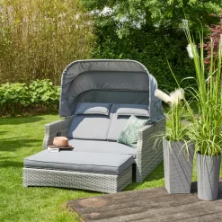 Loungeinseln*SIENA GARDEN Tivas Loungeinsel | Rattangeflecht stone-grey